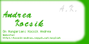 andrea kocsik business card